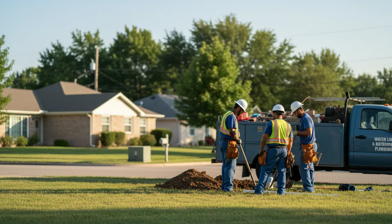 Residential water line and bathroom plumbing service in Newbury, OH